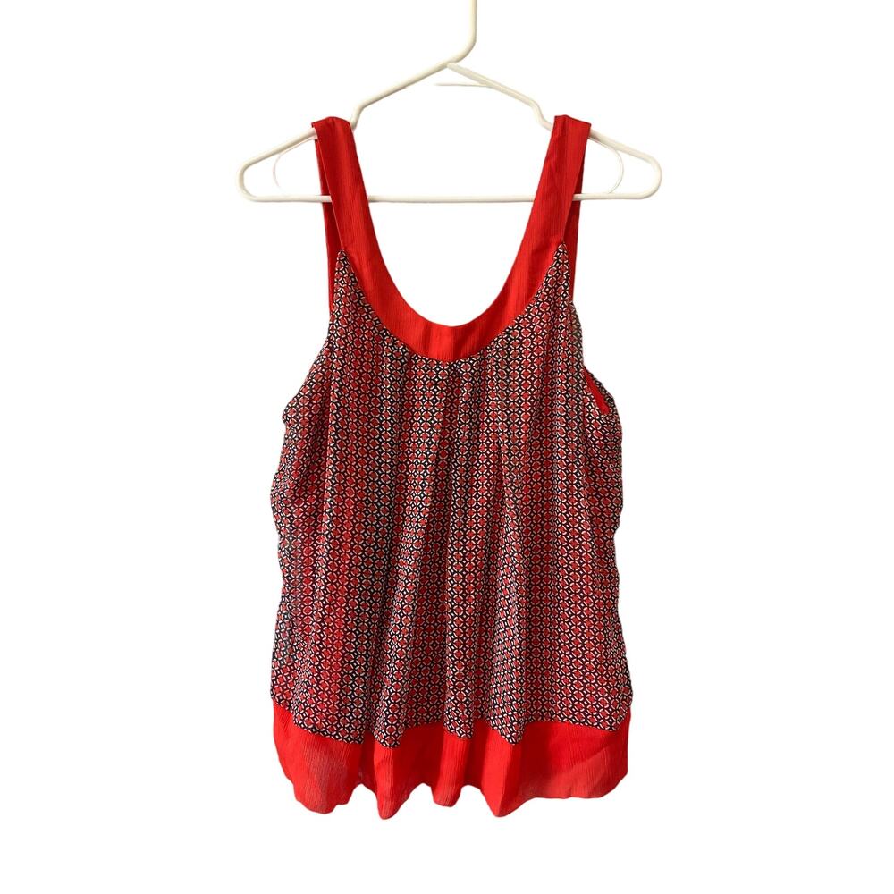 New York and Company Red Sleeveless Blouse XL